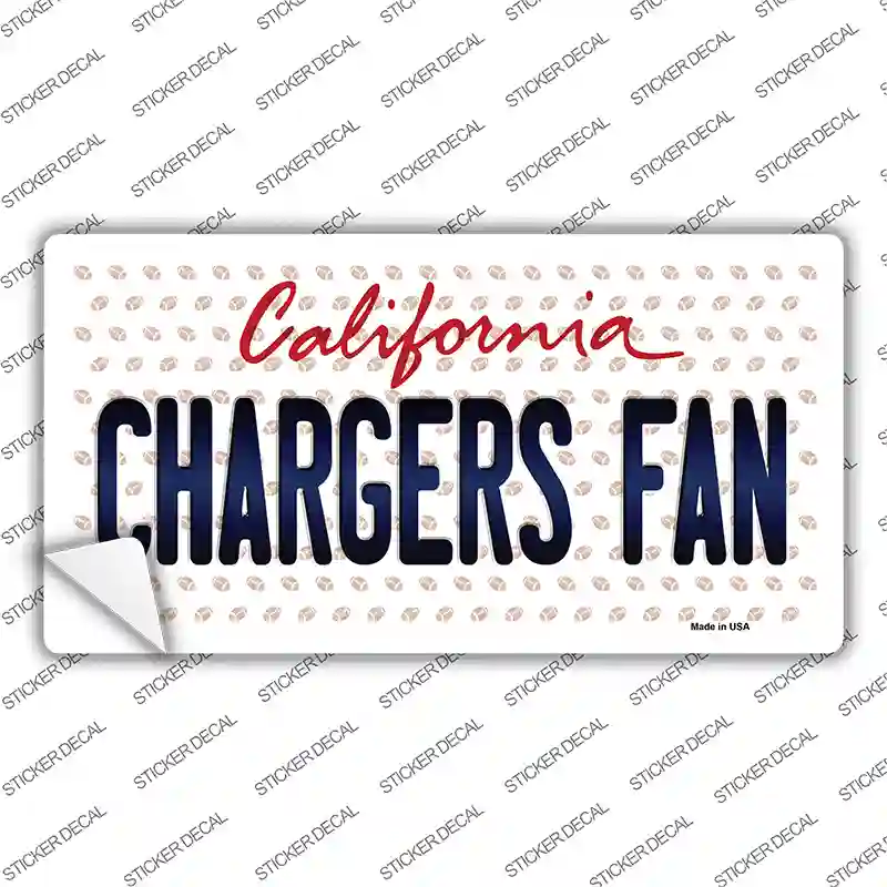 Chargers Fan California Novelty Sticker Decal