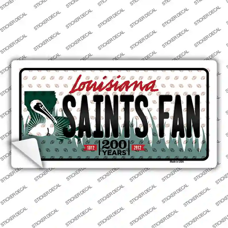Saints Fan Louisiana Novelty Sticker Decal