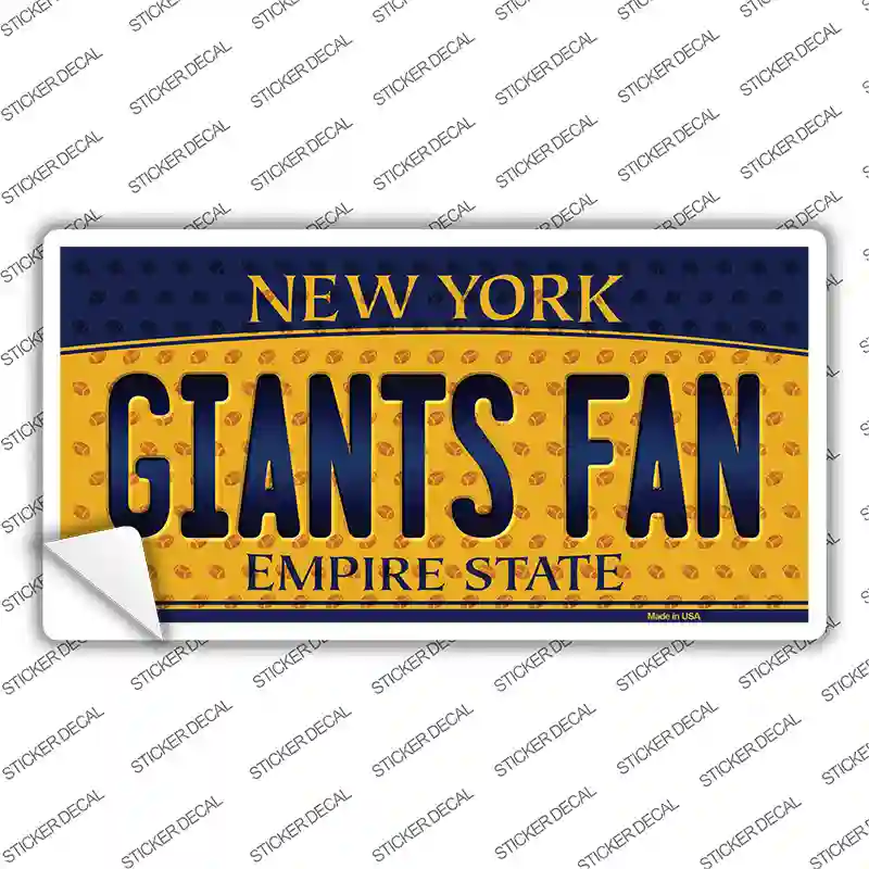 Giants Fan New York Novelty Sticker Decal