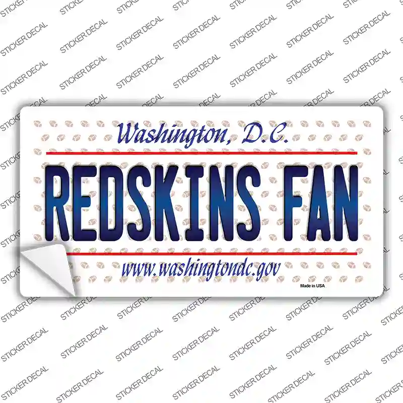 Redskins Fan Washington DC Novelty Sticker Decal