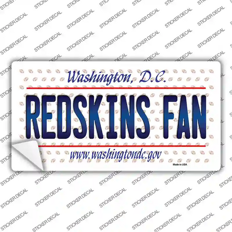 Redskins Fan Washington DC Novelty Sticker Decal