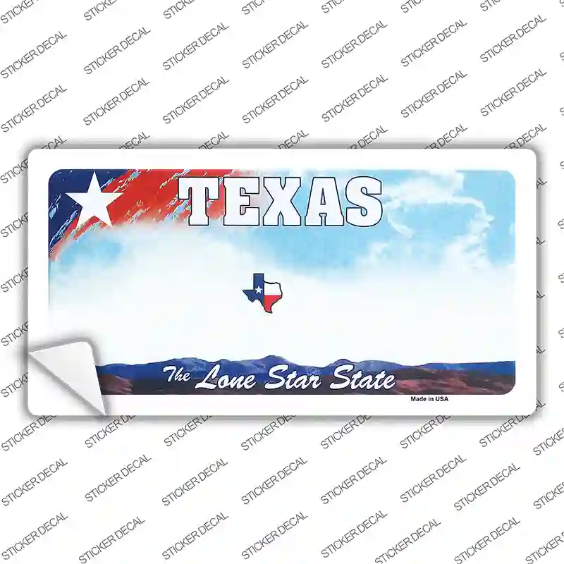 Texas New State Novelty Sticker Decal