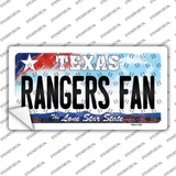Rangers Fan Texas Novelty Sticker Decal