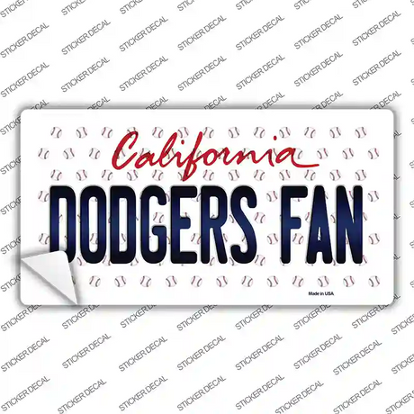 Dodgers Fan California Novelty Sticker Decal