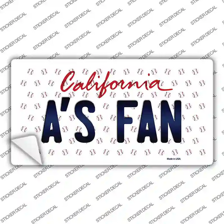 As Fan California Novelty Sticker Decal