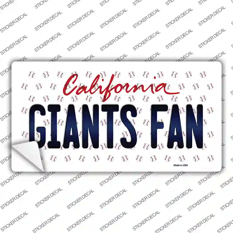 Giants Fan California Novelty Sticker Decal