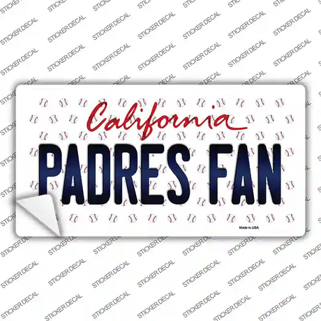 Padres Fan California Novelty Sticker Decal