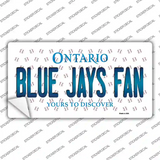 Blue Jays Fan Ontario Novelty Sticker Decal