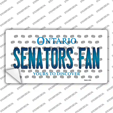Senators Fan Ontario Novelty Sticker Decal