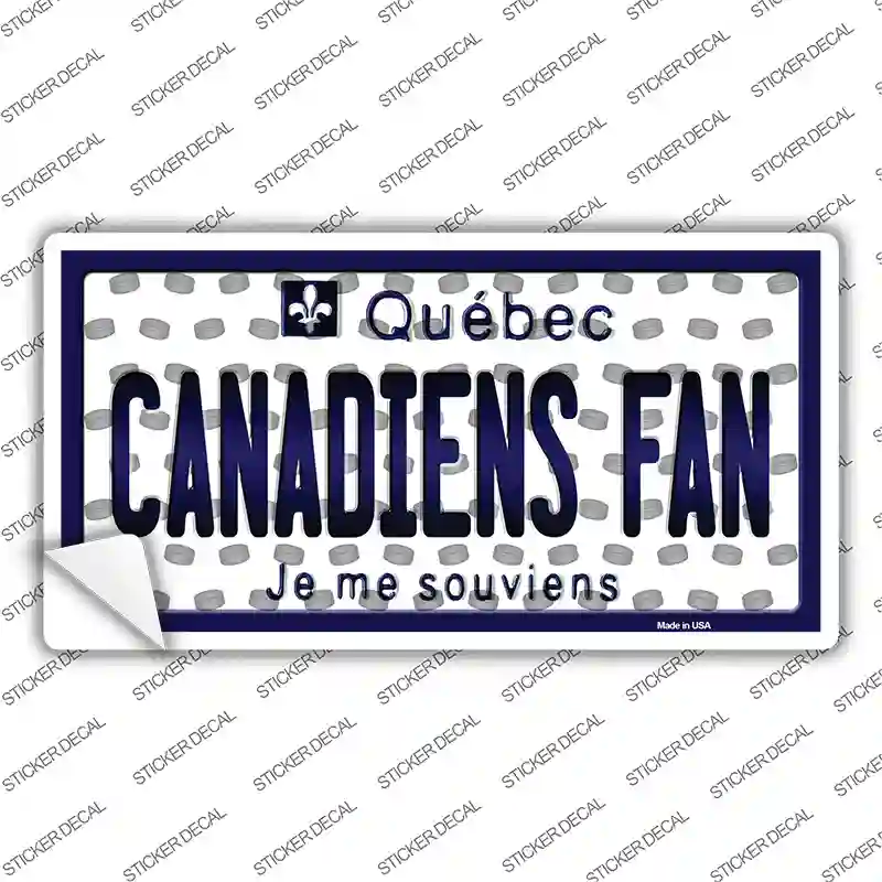 Canadiens Fan Quebec Novelty Sticker Decal