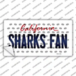 Sharks Fan California Novelty Sticker Decal