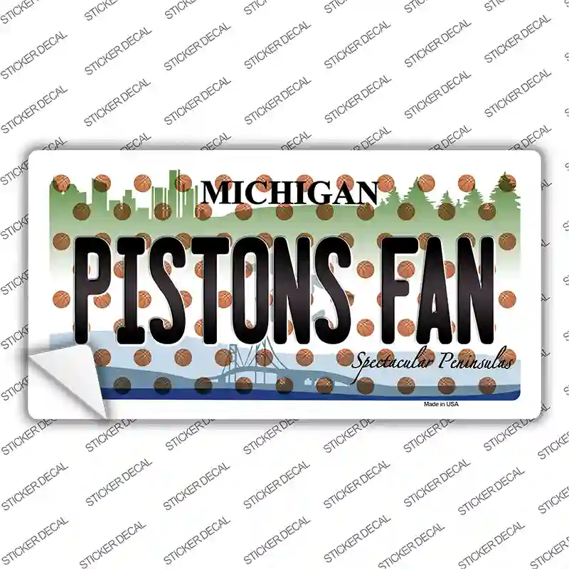 Pistons Fan Michigan Novelty Sticker Decal