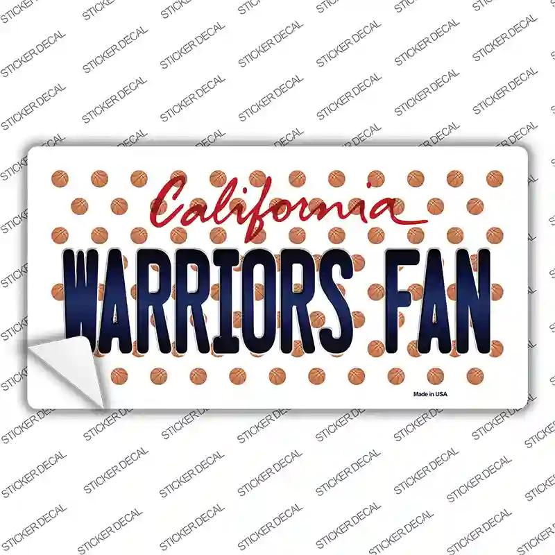 Warriors Fan California Novelty Sticker Decal