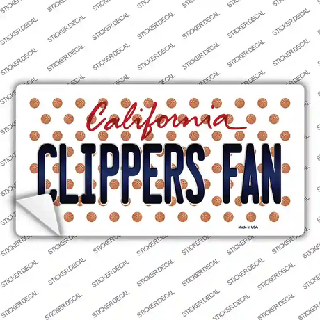 Clippers Fan California Novelty Sticker Decal