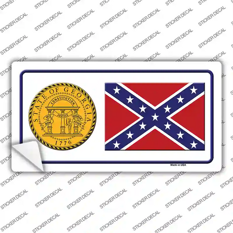 Confederate Flag Georgia Seal Novelty Sticker Decal