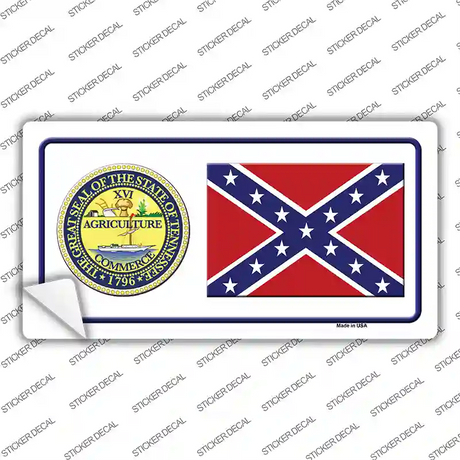 Confederate Flag Tennessee Seal Novelty Sticker Decal