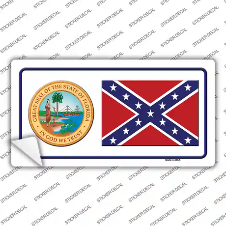 Confederate Flag Florida Seal Novelty Sticker Decal