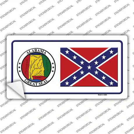 Confederate Flag Alabama Seal Novelty Sticker Decal