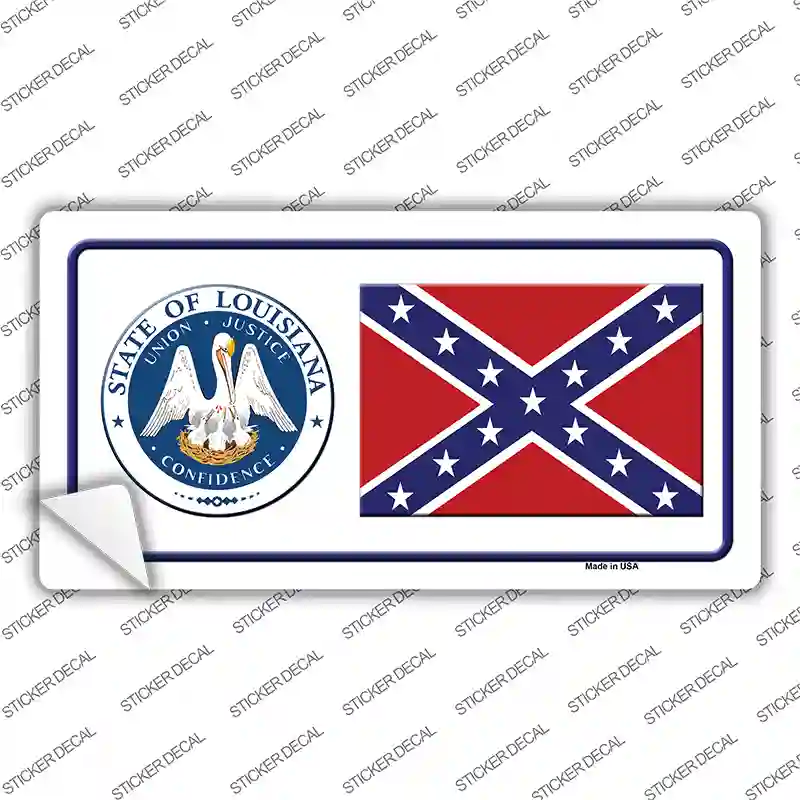 Confederate Flag Louisiana Seal Novelty Sticker Decal