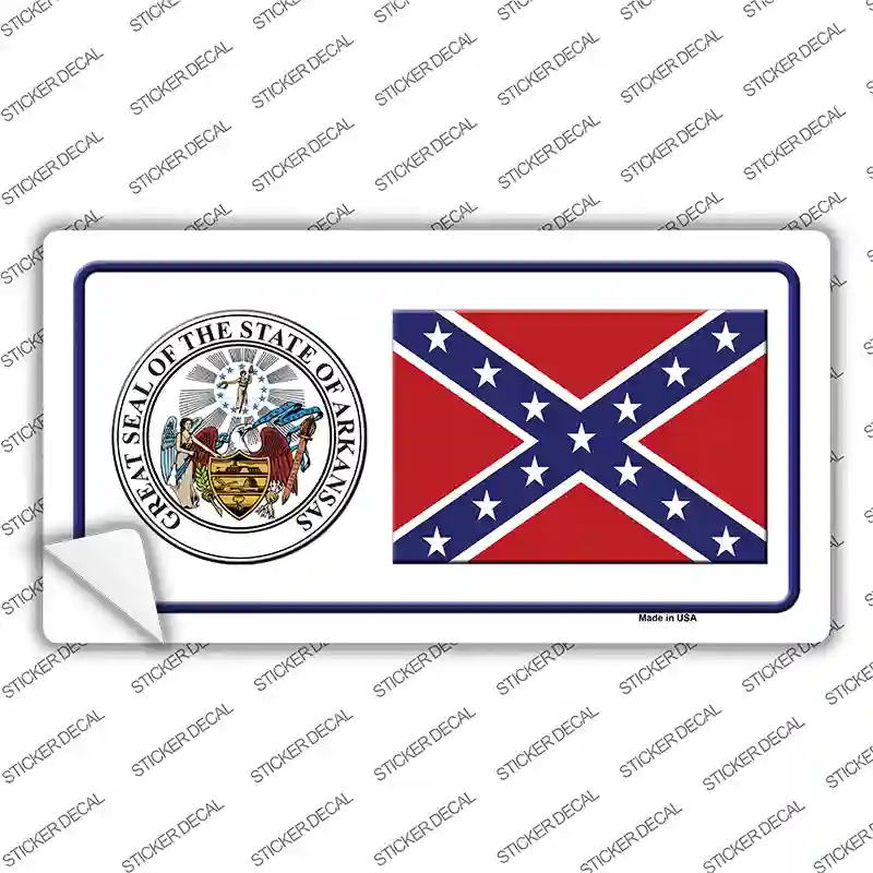 Confederate Flag Arkansas Seal Novelty Sticker Decal