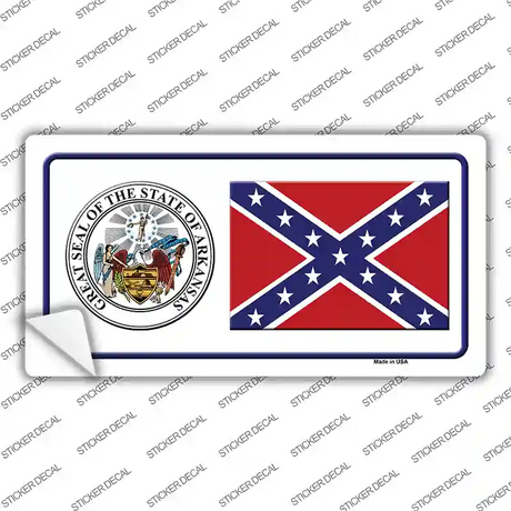 Confederate Flag Arkansas Seal Novelty Sticker Decal