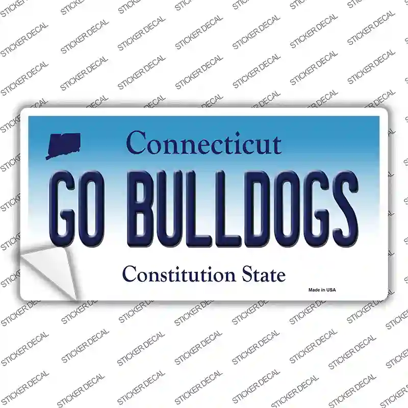 Go Bulldogs Connecticut Novelty Sticker Decal