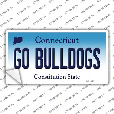 Go Bulldogs Connecticut Novelty Sticker Decal