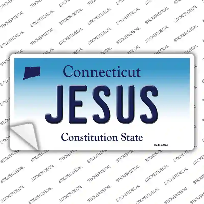 Jesus Connecticut Novelty Sticker Decal
