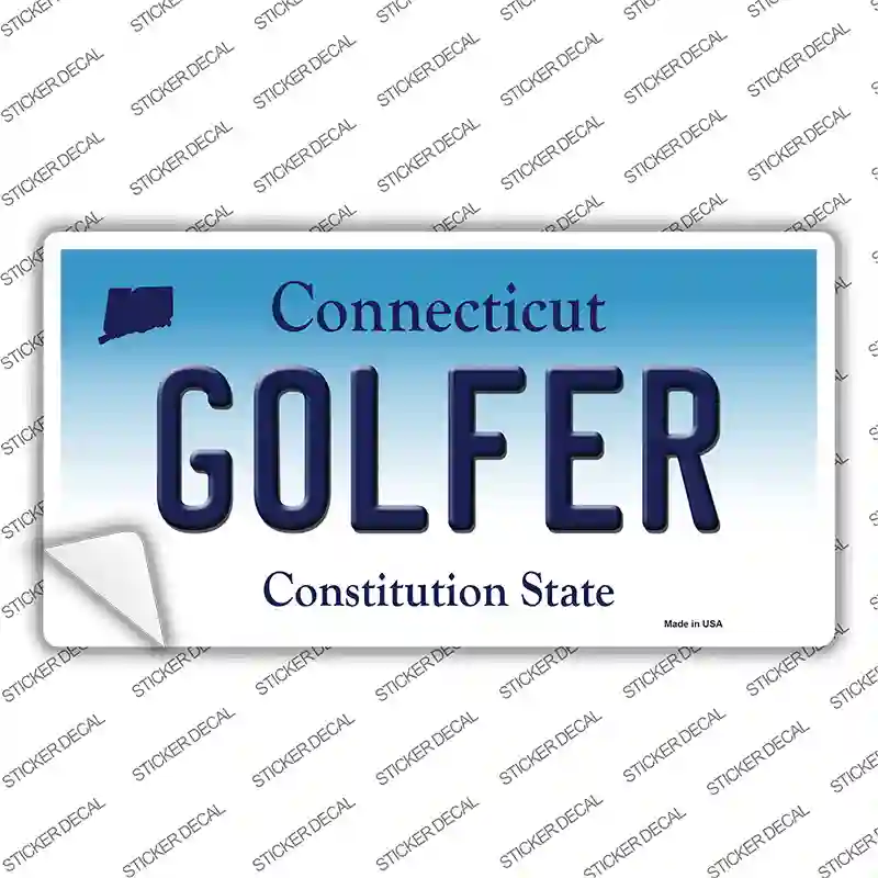 Golfer Connecticut Novelty Sticker Decal
