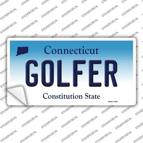 Golfer Connecticut Novelty Sticker Decal