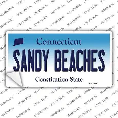 Sandy Beaches Connecticut Novelty Sticker Decal