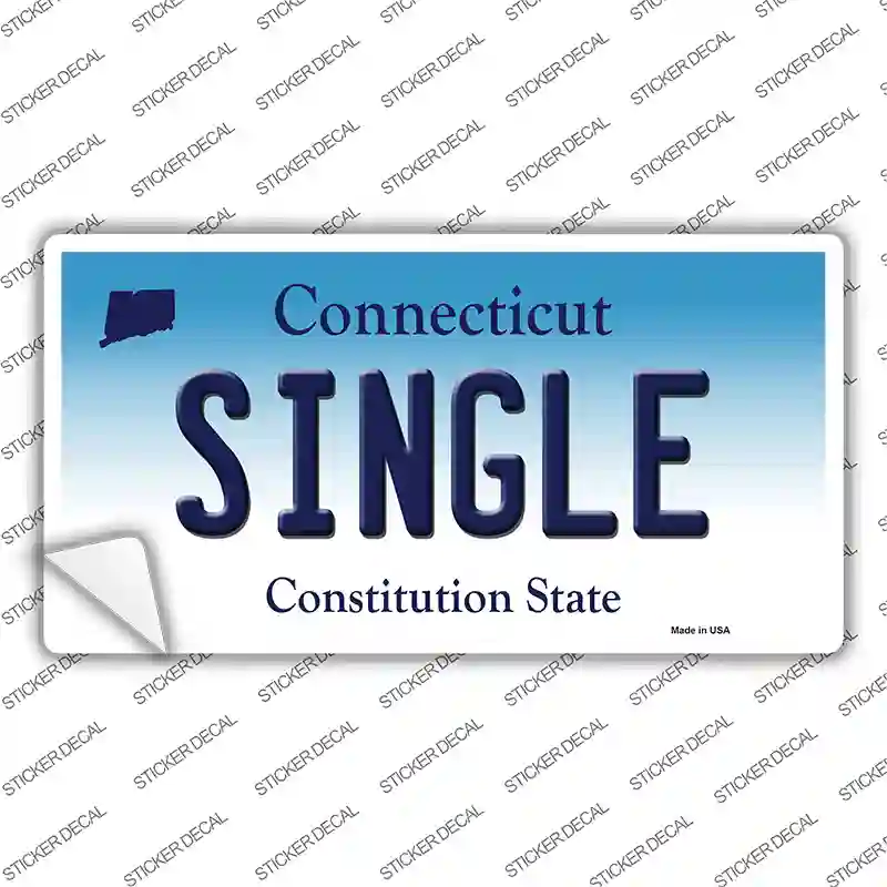 Single Connecticut Novelty Sticker Decal