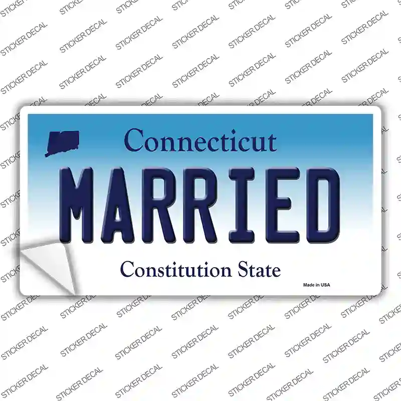 Married Connecticut Novelty Sticker Decal