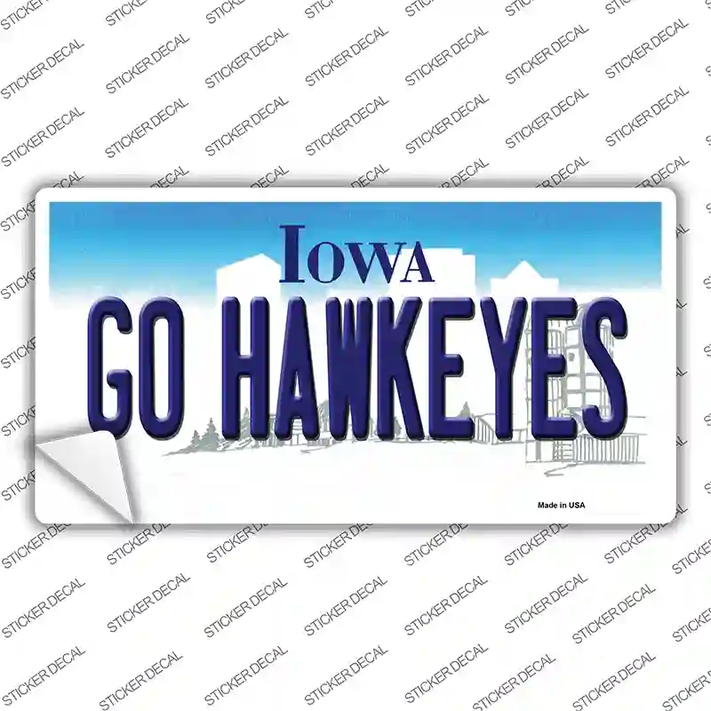 Go Hawkeyes Iowa Novelty Sticker Decal