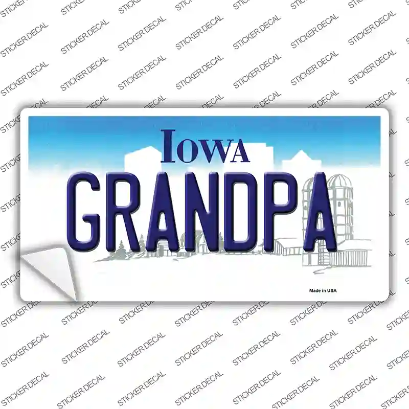 Grandpa Iowa Novelty Sticker Decal