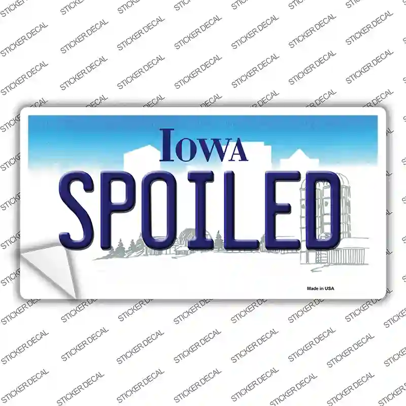Spoiled Iowa Novelty Sticker Decal