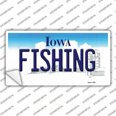 Fishing Iowa Novelty Sticker Decal