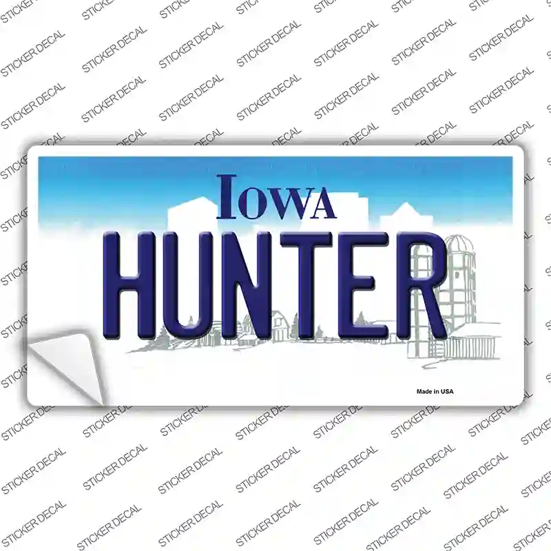 Hunter Iowa Novelty Sticker Decal