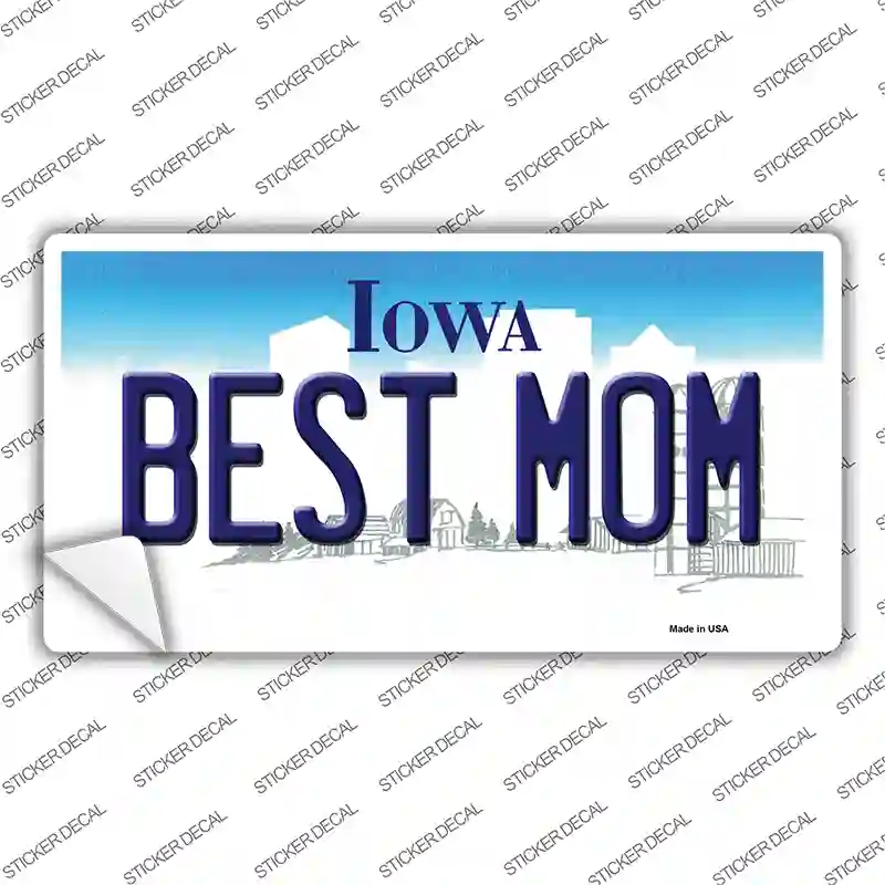 Best Mom Iowa Novelty Sticker Decal