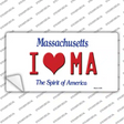 I Love Massachusetts Novelty Sticker Decal