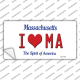 I Love Massachusetts Novelty Sticker Decal
