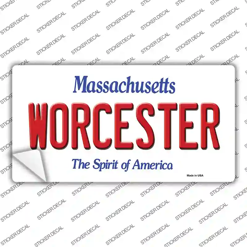 Worcester Massachusetts Novelty Sticker Decal