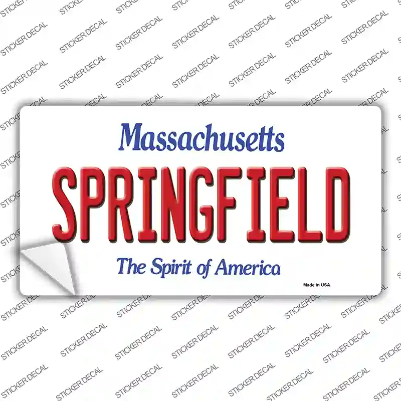 Springfield Massachusetts Novelty Sticker Decal