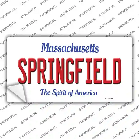 Springfield Massachusetts Novelty Sticker Decal
