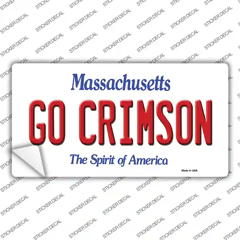 Go Crimson Massachusetts Novelty Sticker Decal