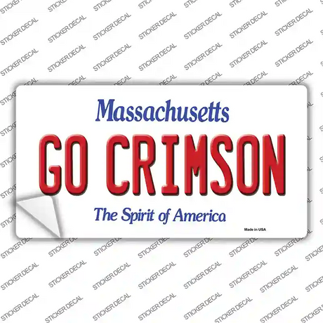 Go Crimson Massachusetts Novelty Sticker Decal
