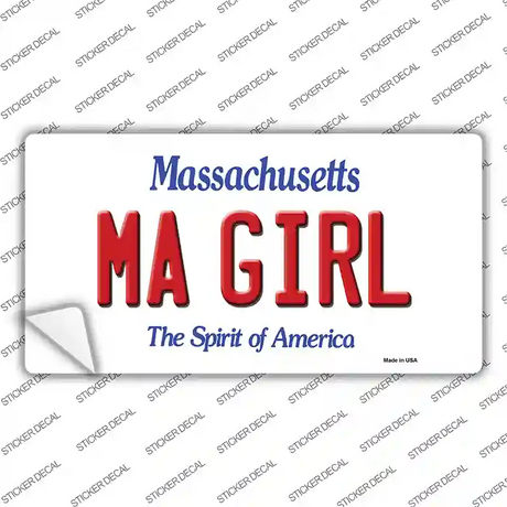MA Girl Massachusetts Novelty Sticker Decal