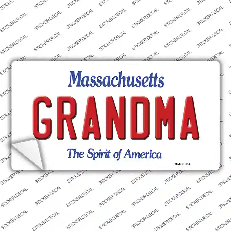 Grandma Massachusetts Novelty Sticker Decal