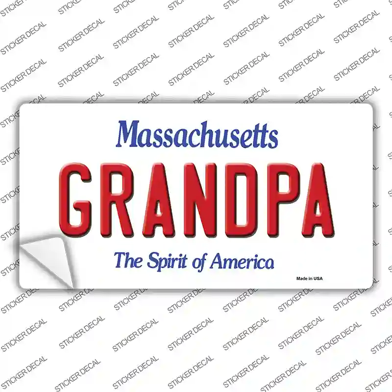 Grandpa Massachusetts Novelty Sticker Decal