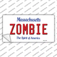 Zombie Massachusetts Novelty Sticker Decal
